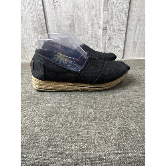 Skechers Bobs Womens Black Canvas Espadrilles Flat Shoes Size 8.5 - Picture 2 of 8